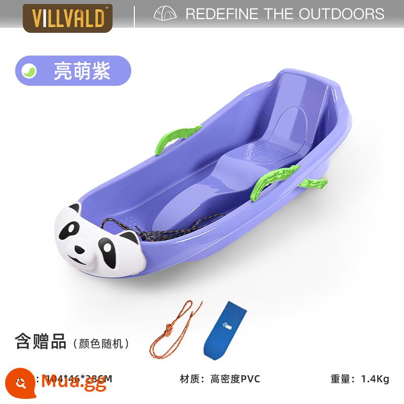 Mạnh Frog Children Skiboard dày lên, Wear -resistant chống Corthop trượt ngoài trời SSOLD SATSULE BOOK - gấu trúc tím