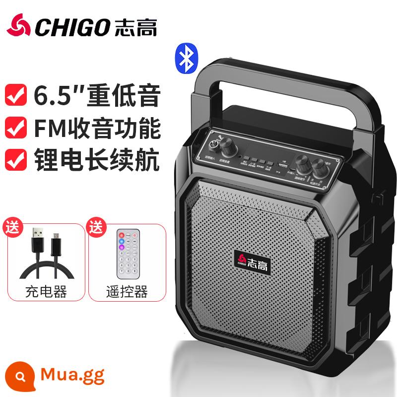 Cửa hàng xách tay di động vuông mới của Zhigao âm thanh bluetooth karaoke ngoài trời cửa hàng di động loa siêu trầm đặc biệt với micrô không dây âm thanh nhỏ gian hàng âm lượng lớn có thể cắm loa thẻ đầu đĩa U - Phiên bản nâng cấp màu đen + điều khiển từ xa