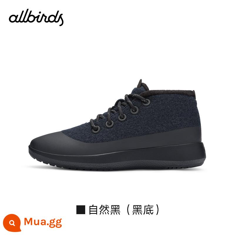 Allbirds Wool Runner-up Mizzle Plus Chống Thấm Nước Cao Cấp Len Đi Mưa Giày Thường - Màu đen tự nhiên (nền đen)