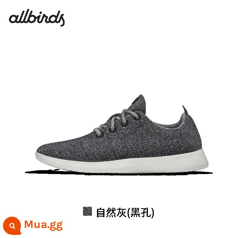 Allbirds Wool Runers Winter Winter Wool thoải mái giày bình thường Giày nam và giày phụ nữ đôi giày thể thao - Màu xám tự nhiên (lỗ đen)