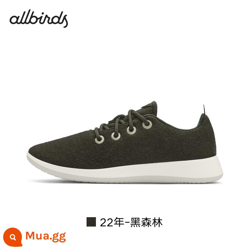 AllbirdsWool Runner Len Mùa Đông Thoáng Khí Thoải Mái Nam Giày Nữ Giày Giày Thường - 22 năm-Rừng Đen