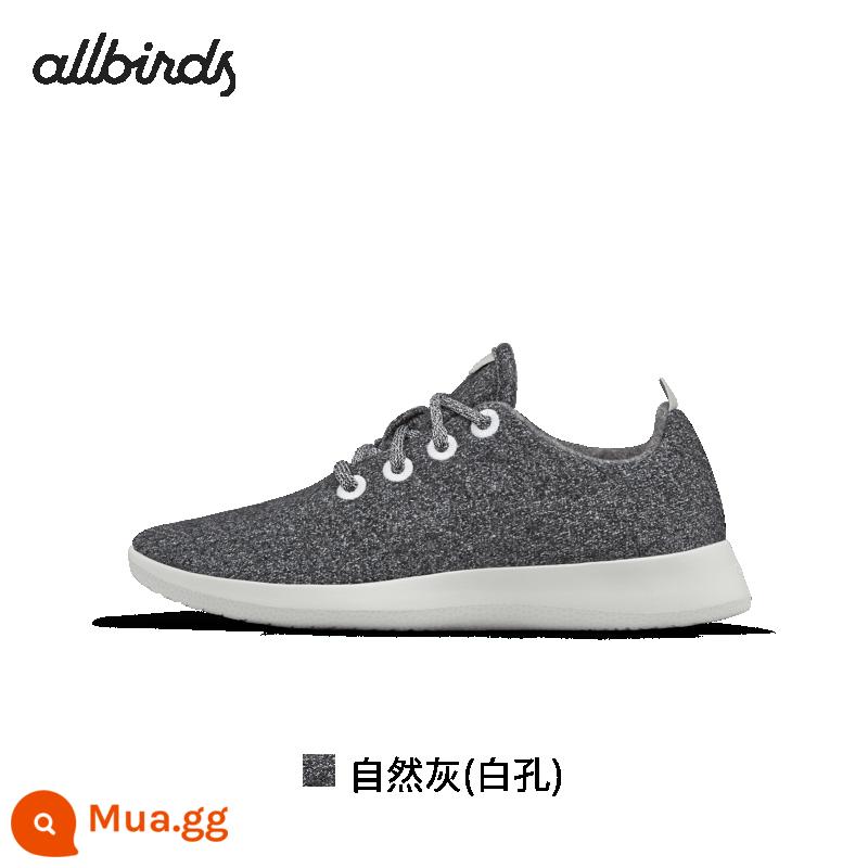 Allbirds Wool Runers Winter Winter Wool thoải mái giày bình thường Giày nam và giày phụ nữ đôi giày thể thao - Màu xám tự nhiên (lỗ trắng)