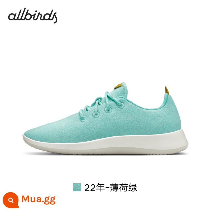 AllbirdsWool Runner Len Mùa Đông Thoáng Khí Thoải Mái Nam Giày Nữ Giày Giày Thường - 22 tuổi - xanh bạc hà