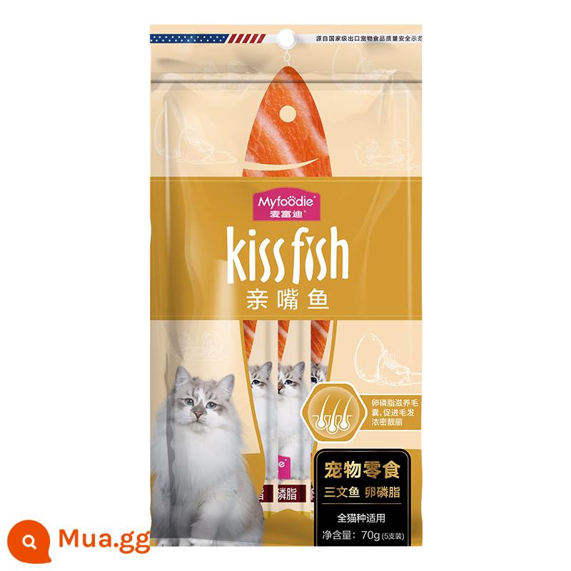 McFoody Cat Strips 100 Miếng 30 Miếng Nguyên Hộp Kiss Cá Sữa Dê Túi Đựng Thực Phẩm ướt Đồ Ăn Nhẹ Cho Mèo Thức Ăn Đóng Hộp Cho Mèo - [Mô hình hiệu quả] Cá hồi + Lecithin