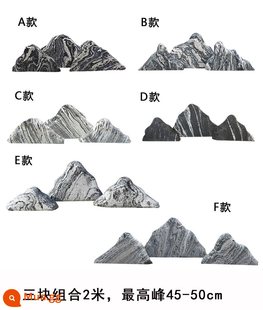 Đá Xuelang kết hợp lát đá cảnh quan sân vườn tự nhiên phong cảnh khô Nhật Bản mảnh nhỏ Đá lớn Taishan - Sự kết hợp ba mảnh dài 2 mét