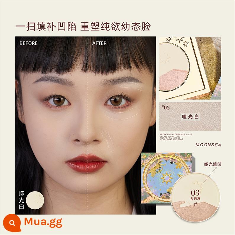 [Giảm 12% cho 3 sản phẩm] Girlcult Mountain and Sea High Gloss Peach Blossom Spring Matte Puffy Silkworm Che rãnh nước mắt và làm sáng khuôn mặt - [Đa năng tự nhiên] Moon Sea (trắng mờ + ánh sâm panh)