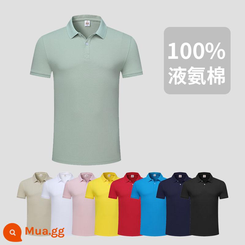 Mùa hè áo tùy chỉnh quần áo làm việc Áo thun in logo tùy chỉnh ngắn tay quần áo làm việc cotton nguyên chất đội ve áo thêu - 2906 # bông amoniac lỏng (nhận xét màu sắc)