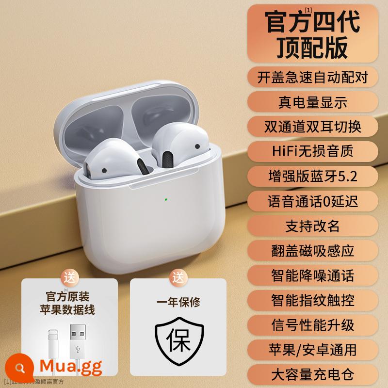 Tai nghe bluetooth mới 2022 mẫu thể thao hai tai không dây thực sự dành cho nam và nữ phù hợp với Huawei apple oppo - Màu trắng hàng đầu thế hệ thứ 4 [※Âm thanh nổi HiFi + Độ trễ 0 + Cuộc gọi giảm tiếng ồn※]