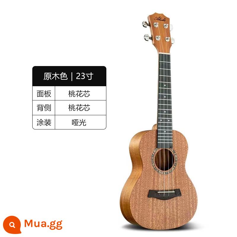 akeshi ukulele người mới bắt đầu phụ nữ chàng trai và trẻ em người lớn 23 inch mục veneer ukulele đàn guitar nhỏ - Màu gỗ nguyên khối 23 inch + phụ kiện + hướng dẫn