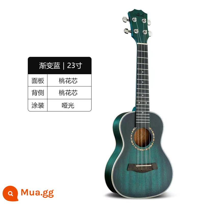 akeshi ukulele người mới bắt đầu phụ nữ chàng trai và trẻ em người lớn 23 inch mục veneer ukulele đàn guitar nhỏ - Màu xanh gradient 23 inch + phụ kiện + hướng dẫn