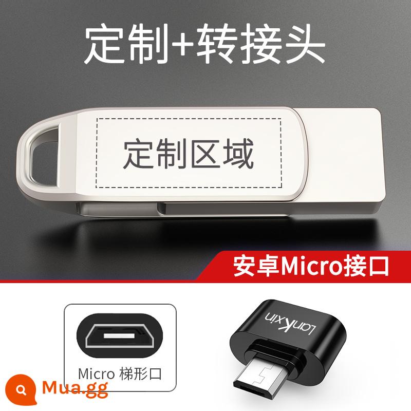 Lanke Core 3.0 Đĩa U Tốc Độ Cao 32G Tặng Tùy Chỉnh Chữ USB Máy Tính Chính Hãng Ô Tô Đôi Di Động USB đèn LED - 32G [Phiên bản tùy chỉnh + bộ chuyển đổi] Android Micro