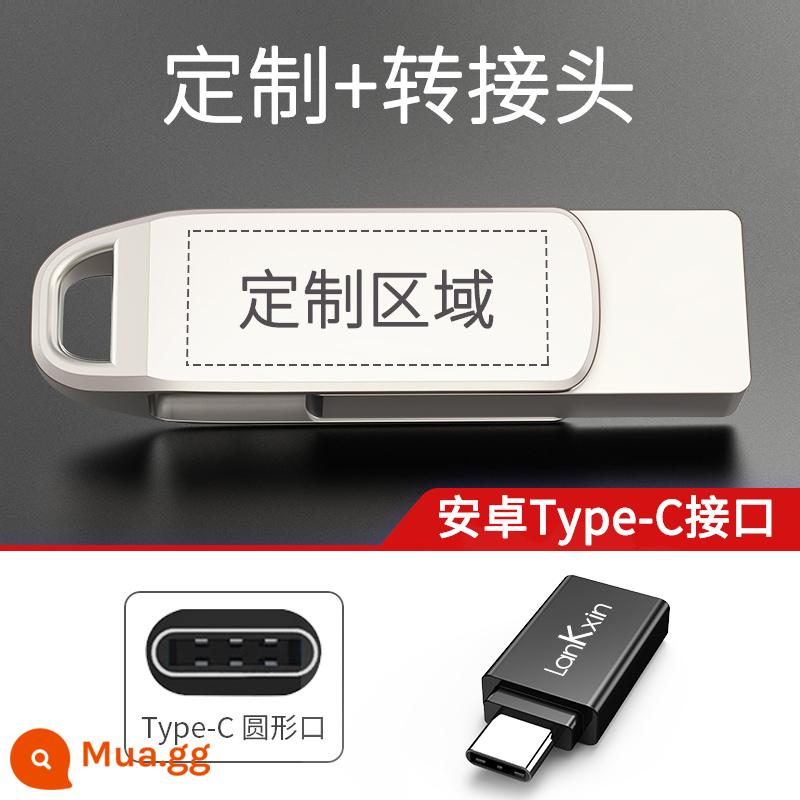 Lanke Core 3.0 Đĩa U Tốc Độ Cao 32G Tặng Tùy Chỉnh Chữ USB Máy Tính Chính Hãng Ô Tô Đôi Di Động USB đèn LED - 32G [Phiên bản tùy chỉnh + bộ chuyển đổi] Android Type-C