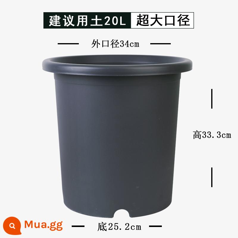 Nồi cực lớn 10 gallon hộ gia đình deepot chậu hoa nhựa tú cầu hoa hồng kiểm soát rễ nhựa núi xanh chậu cây - [Đen số 10] Xám đen (3 chậu)