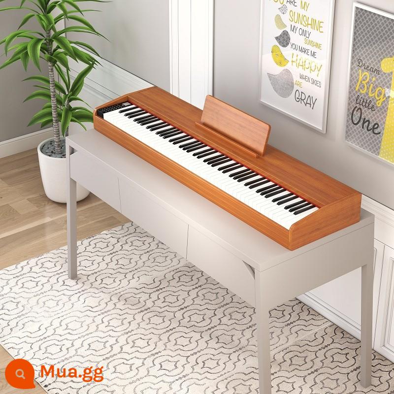 Đàn piano điện tử di động búa nặng 88 phím dành cho trẻ em mới bắt đầu dành cho người lớn giáo viên mẫu giáo nhà sản xuất đàn piano điện tử chuyên nghiệp - Bàn đạp đơn cấp nguồn 88 phím Bluetooth màu nâu đa chức năng bằng gỗ