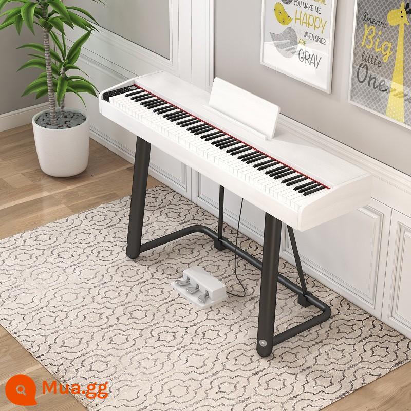 Đàn piano điện tử di động búa nặng 88 phím dành cho trẻ em mới bắt đầu dành cho người lớn giáo viên mẫu giáo nhà sản xuất đàn piano điện tử chuyên nghiệp - Thi chứng chỉ mẫu-búa nặng ba bước 88 phím gỗ trắng + Bluetooth