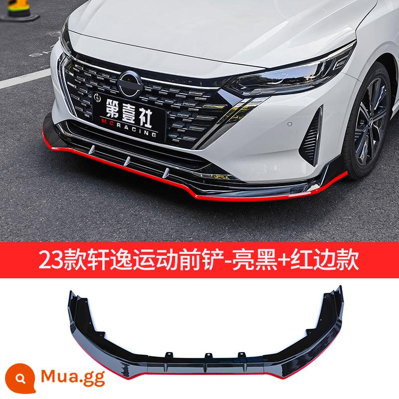 Thích hợp cho 20-23 mới Xẻng phía trước sửa đổi Sylphy bao quanh nhỏ Xẻng phía trước Sylphy thế hệ thứ 14 Trang trí môi phía trước mà không cần đục lỗ - 23 mẫu thể thao Sylphy Xẻng phía trước không đục lỗ [Đen bóng + phong bì đỏ]