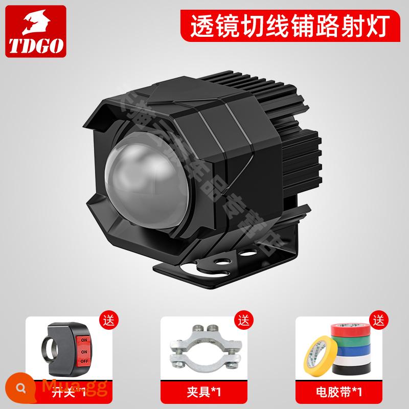 Đèn pha LED xe máy, đèn xe điện, pin đèn siêu sáng ngoài, đèn pha lát đường xe ba bánh 12V - [Đơn] Chùm sáng cao và thấp màu vàng và trắng/Chùm sáng cao và thấp màu vàng và trắng/Đèn nhấp nháy màu trắng/có công tắc