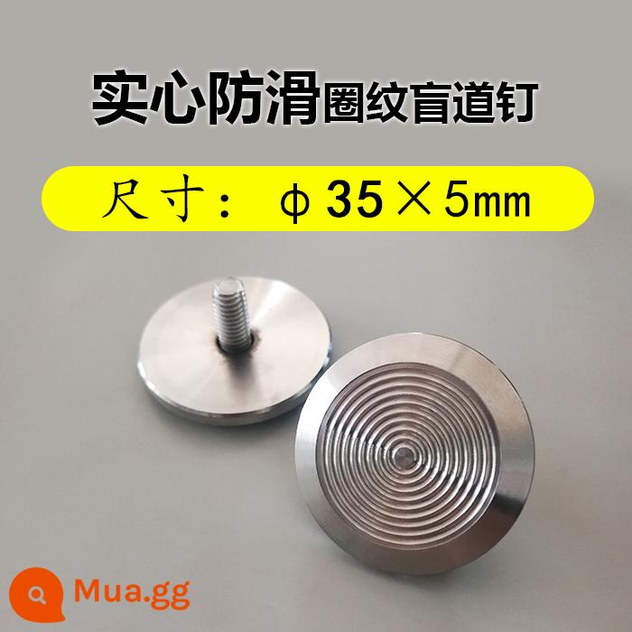 Đinh đường mù thép không gỉ dải mù đường đinh chống trượt tiêu chuẩn quốc gia 304 chất liệu tàu điện ngầm sân bay hướng dẫn dải nhà sản xuất tùy biến - Mẫu hình tròn chống trượt chắc chắn có gai xúc giác 35 * 5 mm