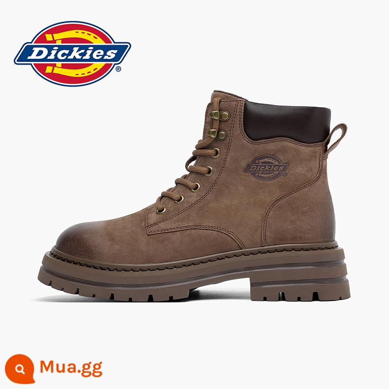 Dickies Giày bốt Martin đế dày nữ mùa thu đông phong cách Anh giày bốt ngắn nữ Plus nhung 2023 bốt đi tuyết giày cotton - 02 màu cà phê