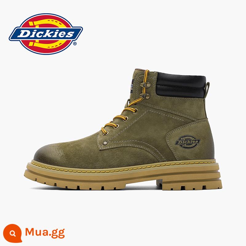 Dickies Giày bốt Martin đế dày nữ mùa thu đông phong cách Anh giày bốt ngắn nữ Plus nhung 2023 bốt đi tuyết giày cotton - 01 màu xanh quân đội