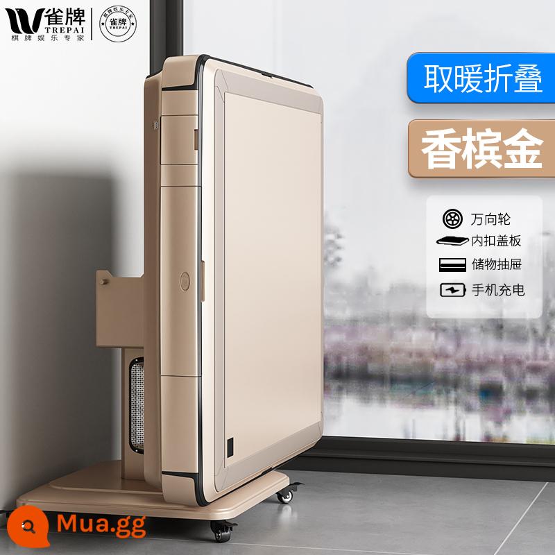 Que Pai [Xiaohongshu Hot Style] Máy mạt chược Hoàn toàn tự động tại nhà Bàn mạt chược mới Bàn ăn Máy mạt chược tự động đa năng - 8. Người mẫu nổi tiếng hàng đầu trên Internet-phong cách lạnh lùng và ấm áp/vàng sâm panh