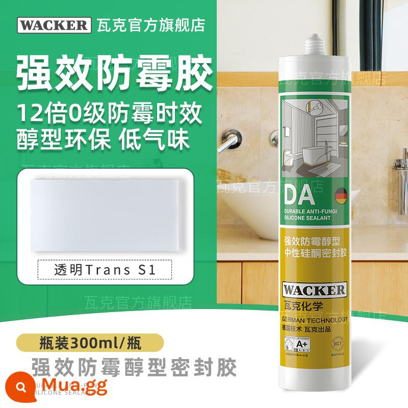 Wacker DA thân thiện với môi trường keo dán kính cường lực chống thấm nước và chống nấm mốc cho nhà bếp và phòng tắm keo silicone làm đẹp keo đường may ge keo súng miễn phí - DA Mạnh Chống Nấm Mốc Nhánh Lớn 300ml_Transparent