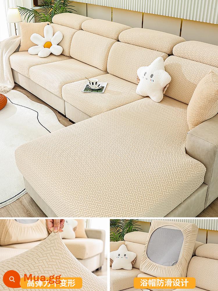 Ghế Sofa Co Giãn Ghế Sofa Tất Cả Bao Gồm Đa Năng Bốn Mùa Đa Năng Chống Trơn Trượt Sofa Đệm Ghế Sofa Mới 2022 - Lưới xiên màu be