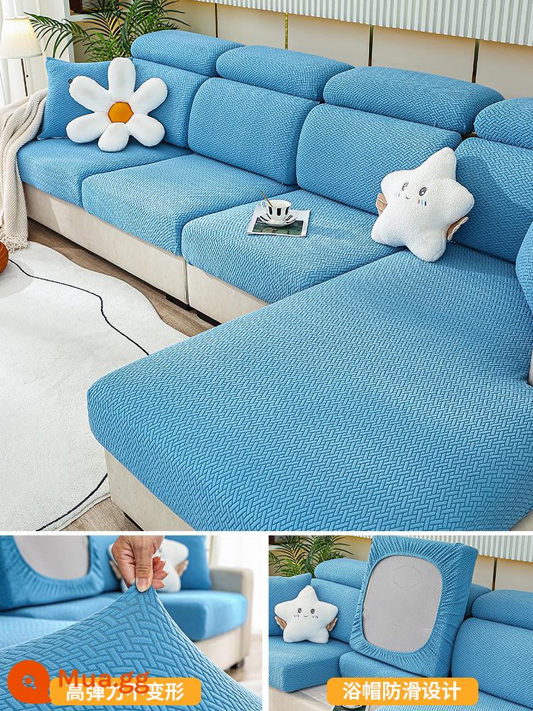 Ghế Sofa Co Giãn Ghế Sofa Tất Cả Bao Gồm Đa Năng Bốn Mùa Đa Năng Chống Trơn Trượt Sofa Đệm Ghế Sofa Mới 2022 - Lưới xiên - xanh nhạt