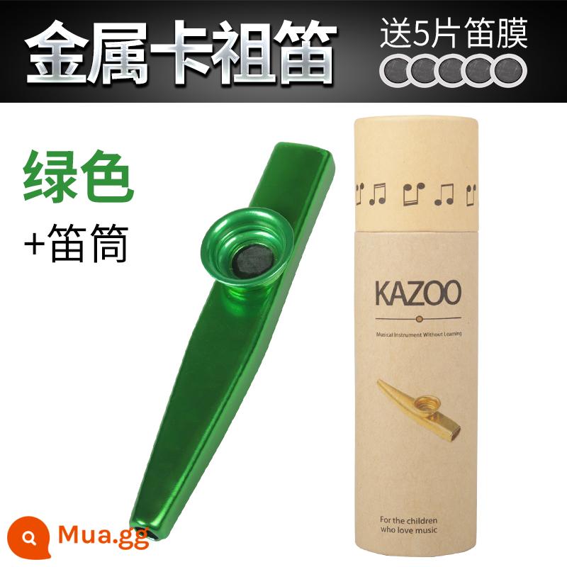 Kim loại kazoo kazoo guitar yuxili chơi nhạc cụ đối tác người lớn bengers ka zuki - Ống sáo xanh + tặng 5 màng sáo