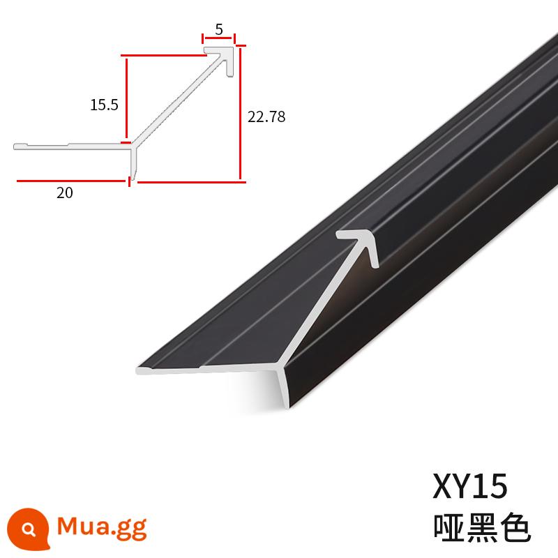 Tấm ốp tường 15mm Đường trang trí Dải cạnh gỗ veneer Dải hợp kim nhôm Dải bảo vệ chống va chạm Dải cạnh I-word Viền kim loại - Dải bảo vệ chống va chạm màu đen mờ XY15/3 mét/hỗ trợ