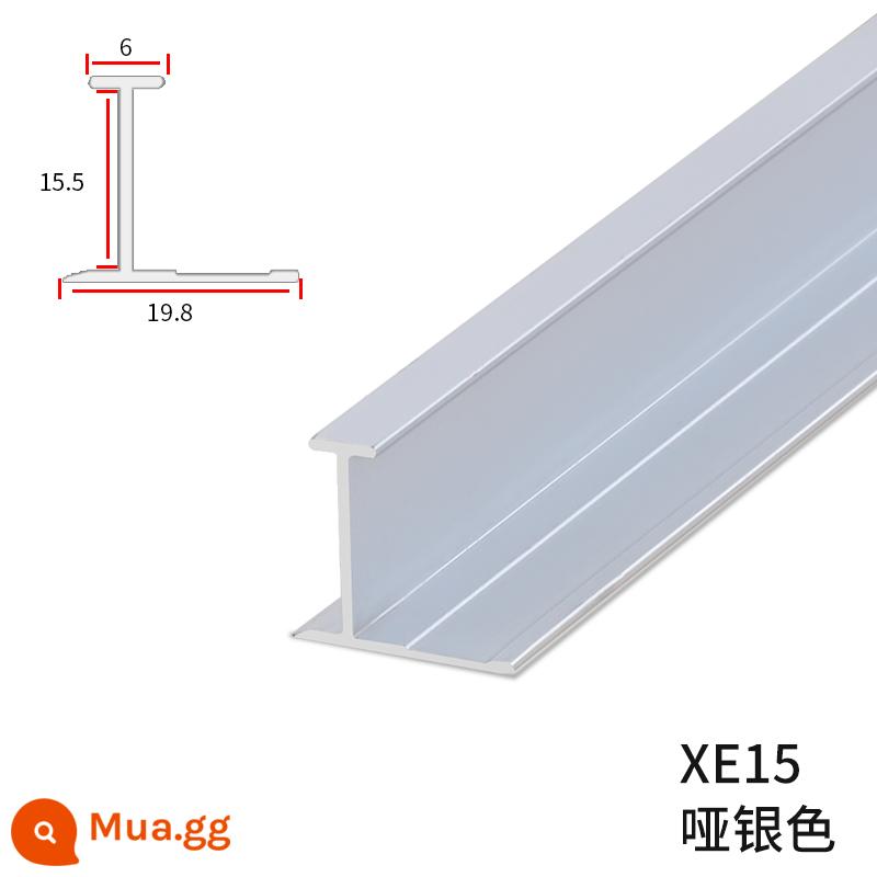 Tấm ốp tường 15mm Đường trang trí Dải cạnh gỗ veneer Dải hợp kim nhôm Dải bảo vệ chống va chạm Dải cạnh I-word Viền kim loại - XE15 màu bạc mờ hình chữ I/3 mét/hỗ trợ