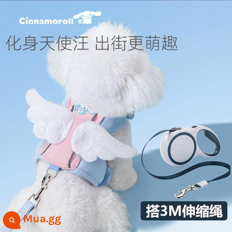 Dây Xích Chó Vest Đi Bộ Dây Xích Chó Xích Chó Nhỏ Bông Pomeranian Bichon Frise Đồ Cho Thú Cưng Daquan - Chó Quế Xanh + Combo Dây Rút 3M [Ưu tiên thu mua]