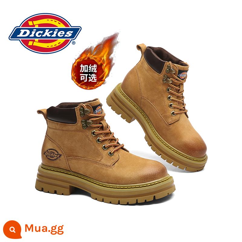 Giày Nam Dickies Dụng Cụ Giày 2022 Mới Đông Bắc Giày Mùa Đông Plus Nhung Đáy Dày Anh Quốc Giày Bốt Martin Nam Hợp Thời Trang - Màu vàng đất 70A lót nhung, nam nữ cùng kiểu