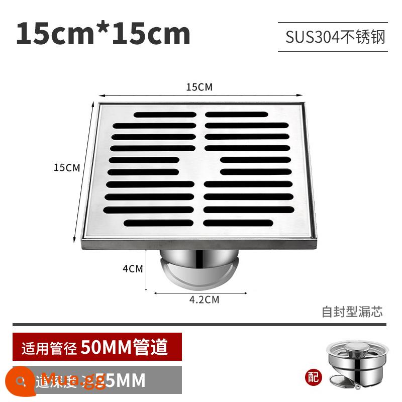 Thoát sàn inox 304 loại lớn ngoài trời 15 20 30CM chuyển lớn đường kính mái sân lớn 110 160 ống - Tự hàn kín 15cm (áp dụng cho 50 ống)