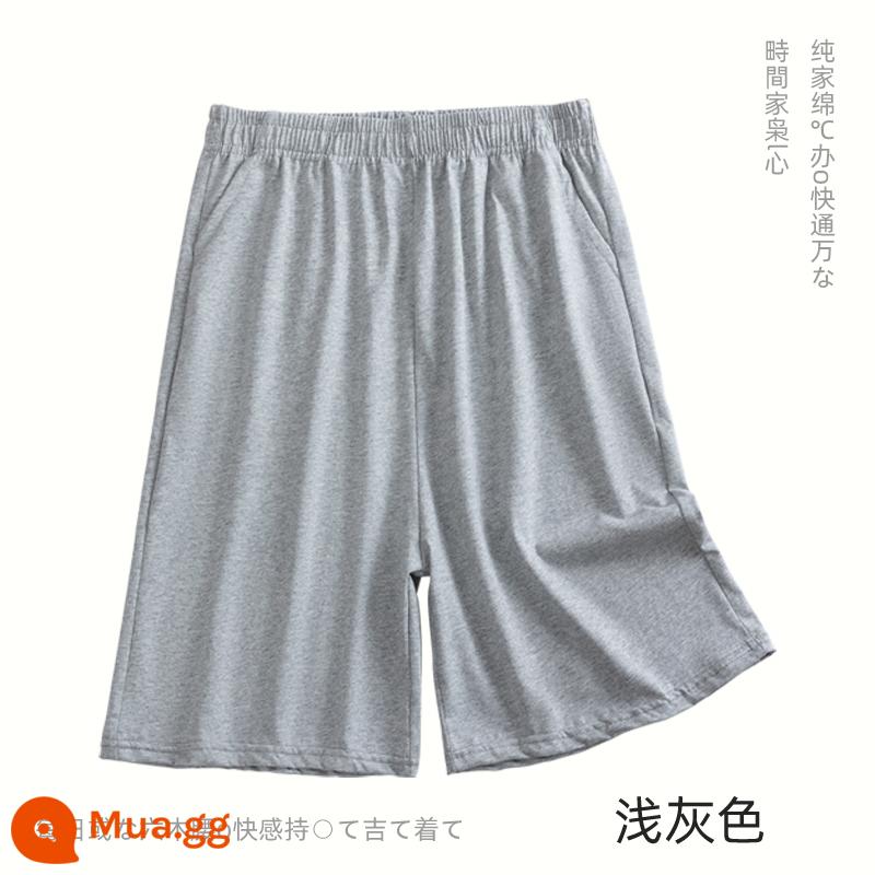 Nam Pyjama Quần Cotton Mùa Hè Quần Short Rời Cotton Quần Short Năm Điểm Quần Mùa Hè Plus Kích Thước Mỏng Nhà Quần - Màu xám nông