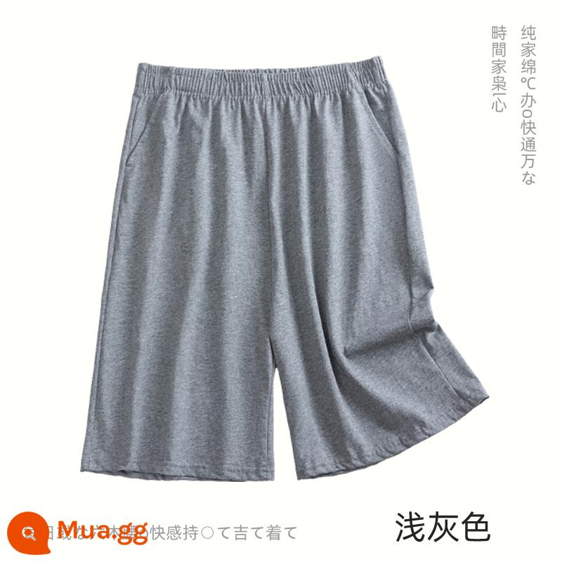 Nam Pyjama Quần Cotton Mùa Hè Quần Short Rời Cotton Quần Short Năm Điểm Quần Mùa Hè Plus Kích Thước Mỏng Nhà Quần - Màu xám đậm