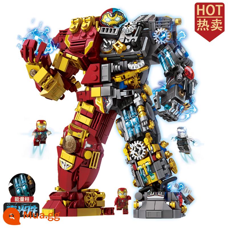 Trung Quốc Khối Xây Dựng Người Sắt Chống Hulk Mech Robot Giáp Bé Trai Trẻ Em Xếp Hình Đồ Chơi Lắp Ráp Quà Tặng - Kẻ hủy diệt Cyborg [1306 miếng] 3 nhân vật nhỏ miễn phí