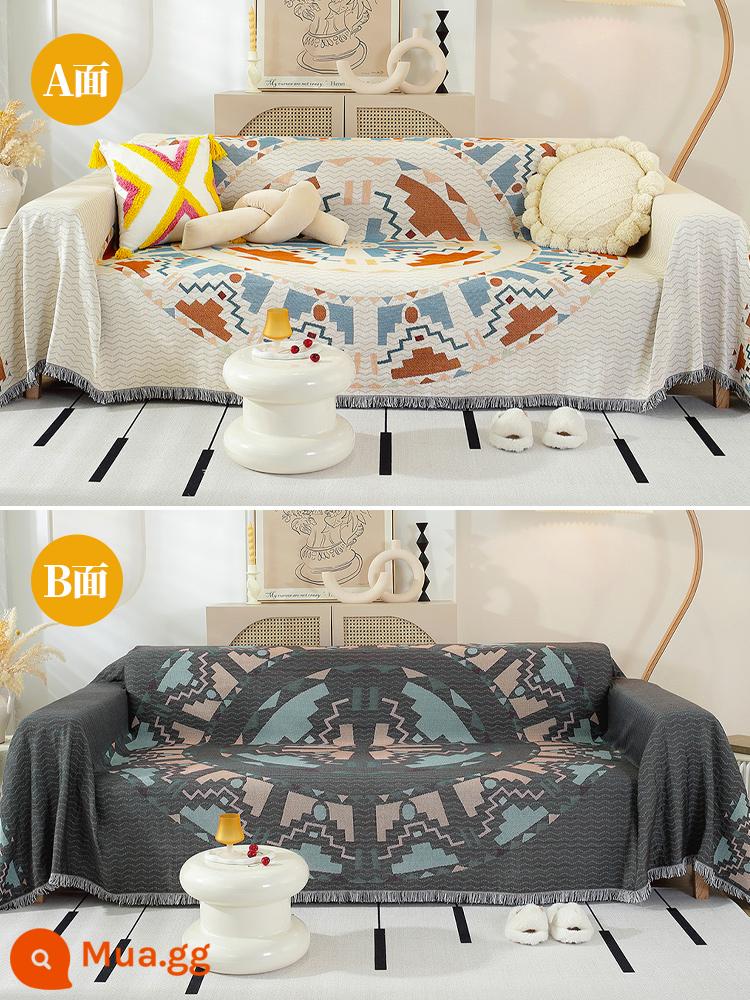 Bắc Âu Ins Gió Mùa Hè Đa Năng Sofa Khăn Vải Full Bọc Ghế Sofa Đệm Bao Chăn Đơn Ba Người Bốn Mùa Đa Năng - Phong cách Trung Quốc [có sẵn ở cả hai mặt]