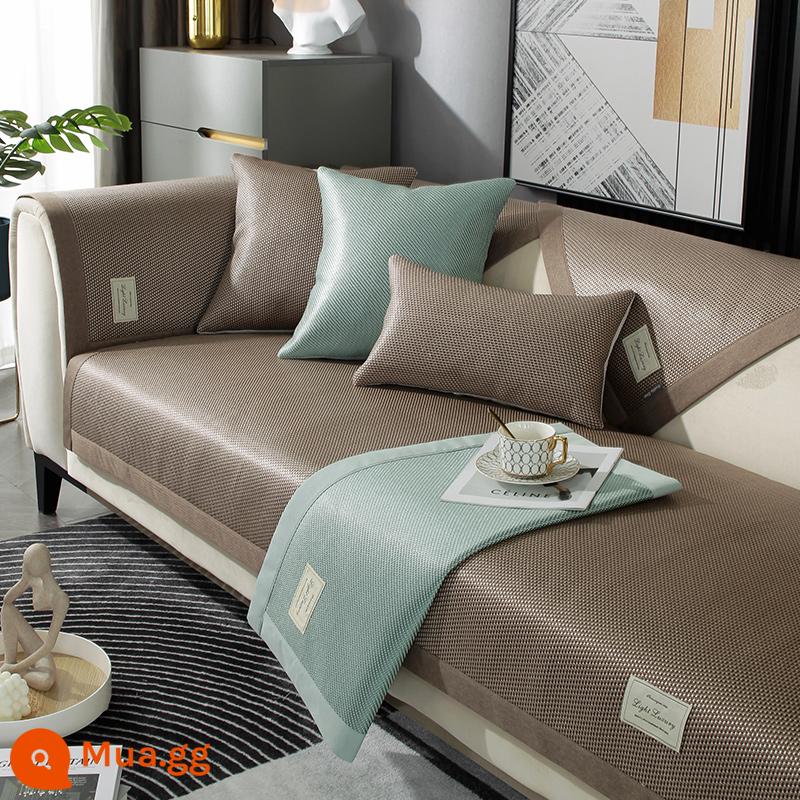 Mùa Hè Băng Lụa Sofa Đệm Chống Trơn Trượt Ngồi Đệm Giặt Bốn Mùa Đa Năng Thảm Mát Thảm Mây Bọc Ghế Sofa băng Thảm - Cạnh thẳng - Kajin