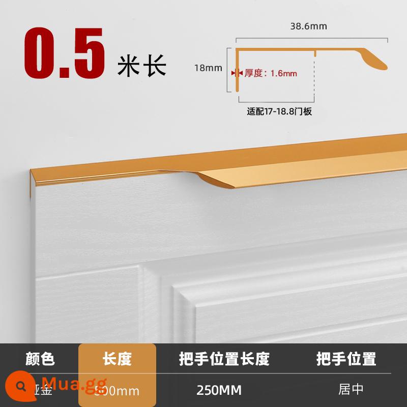 Tay Cầm Vô Hình Tủ Quần Áo Ngăn Kéo Đơn Giản Hiện Đại Tổng Thể Tủ Tay Nắm Cửa Tủ Ngón Tay Cái Vàng Toàn Thân Không Có Khe Ánh Sáng Sang Trọng - Vàng mờ 500 chiều dài dày dặn và chống phai màu