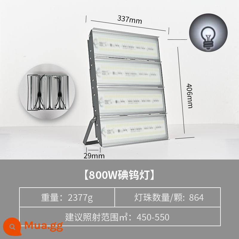 Đèn led vonfram iốt 1000W siêu sáng ngoài trời chống nước làm việc ngoài giờ chiếu sáng đèn sân khấu đèn năng lượng mặt trời cho công trường - Có vỏ bảo vệ bằng kính-Ánh sáng trắng 800W