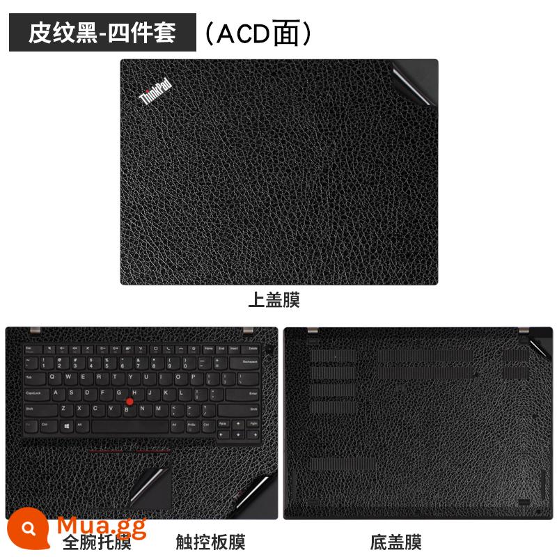 thinkpad Lenovo T16e590 xách tay 14x1 máy tính 2021 miếng dán s1GEN2 vỏ L15Carbon490 máy tính 2022 màng bảo vệ 13e480t470p3x390x280s5 - Bộ 4 món da đen