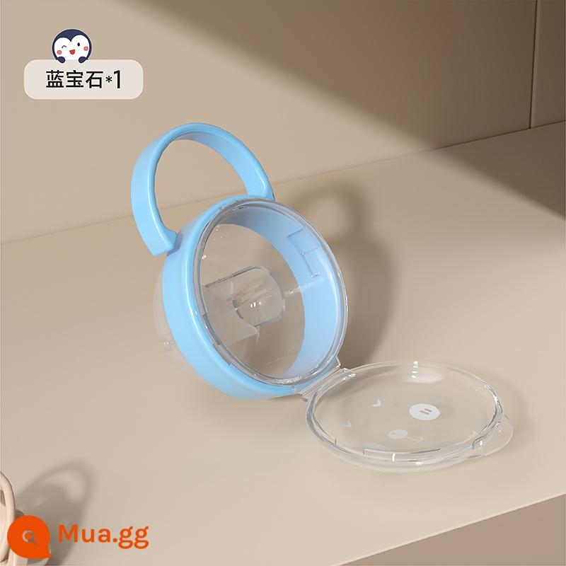 Núm vú giả cho bé silicone chống thả dây chuyền cho bé miếng dán răng hàm dính cắn chống mất dây kẹp đồ chơi - Hộp đựng đá sapphire