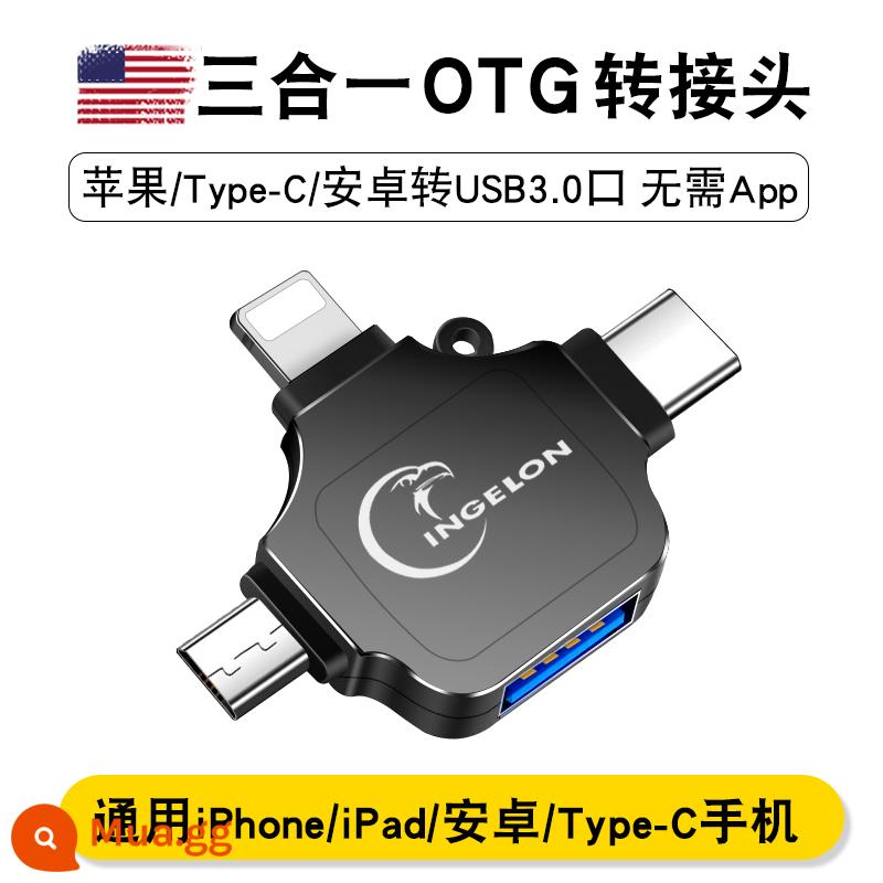 Eagle Dragon phù hợp với bộ chuyển đổi otg của Apple, bộ chuyển đổi ổ đĩa flash iphone ngoài giao diện sét sang usb, bộ chuyển đổi bộ nhớ tải bài hát xuống ổ đĩa flash USB siêu liên kết chuột điện thoại với máy tính - Bộ chuyển đổi OOT ba trong một [ổ đĩa flash USB bên ngoài/chuột/bàn phím/máy ảnh/đầu đọc thẻ]