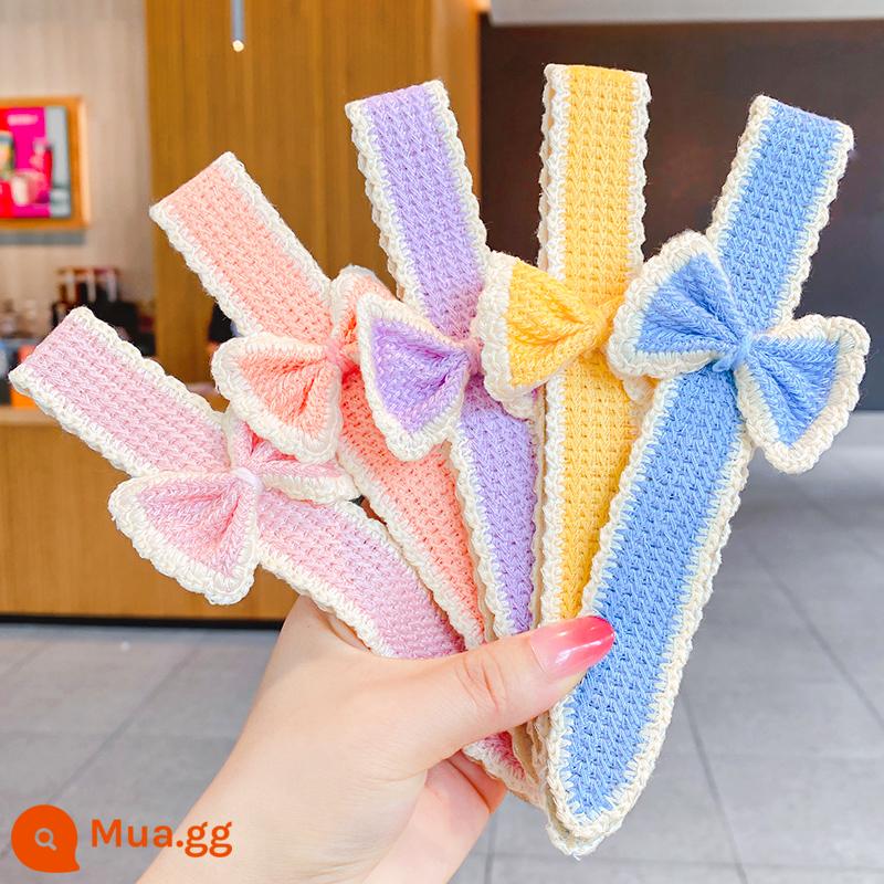 Trẻ em Nổ mới tóc gãy tạo tác bé Velcro headband cô bé dính tóc vòng nơ mũ đội đầu - Cà vạt nơ (bộ 5 chiếc)