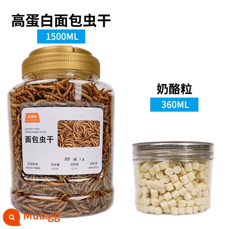 Thức ăn hạt cho chuột Hamster Giun bánh mì gà khô rutin cung cấp cho hamster nhỏ dinh dưỡng chủ yếu thực phẩm ăn nhẹ nhím vẹt thức ăn cho chim - Giun khô + hạt phô mai 1860ml