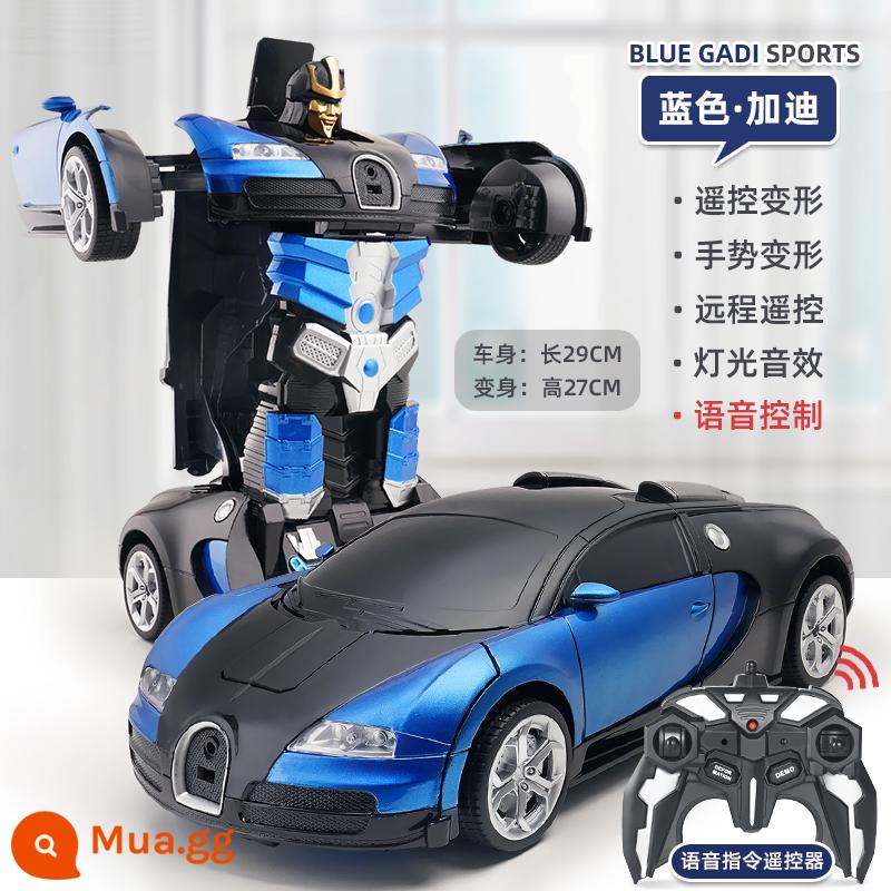 Cảm ứng cử chỉ biến dạng ô tô điều khiển từ xa lớn sạc đua King Kong robot đồ chơi trẻ em bé trai ô tô điều khiển từ xa - Blue Gardi [Điều khiển từ xa + Cử chỉ + Giọng nói] Điều khiển từ xa bằng giọng nói