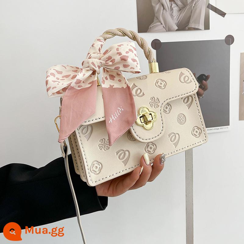 Cùng Douyin túi dệt tay tự làm túi handmade tự chế Messenger chất liệu túi tặng bạn gái túi cherry - Thành phẩm màu be (túi may)