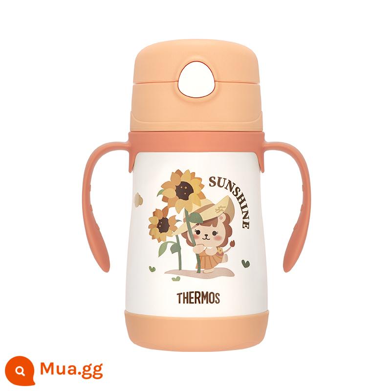 [Tự vận hành] Cốc cách nhiệt bằng ống hút cho trẻ em Thermos/THERMOS của Đức có tay cầm đôi có thể tháo rời 305ml - sư tử nhỏ màu cam cindy