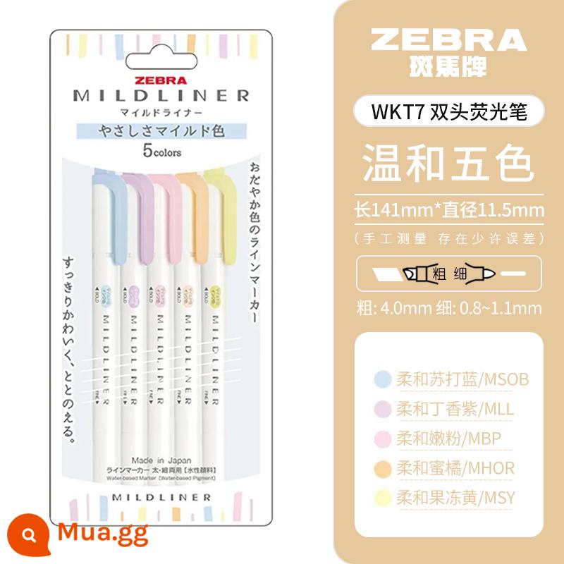 [Tự vận hành] Nhật Bản Bút ngựa vằn ZEBRA bút màu huỳnh quang WKT7 bút đánh dấu hai đầu màu sáng dành cho học sinh sử dụng văn phòng phẩm tài khoản tay để ghi chú các nét màu tô sáng chính - ------------------ Nhiệt độ màu mới và bộ 5 màu YC ------------------